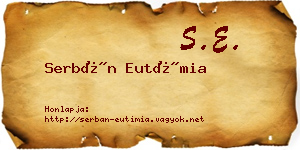 Serbán Eutímia névjegykártya